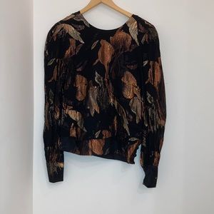Saks Fifth Avenue Rimini Vintage Metallic Blouse